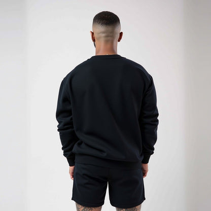 Bruh Black Premium Oversized Printed Sweatshirt