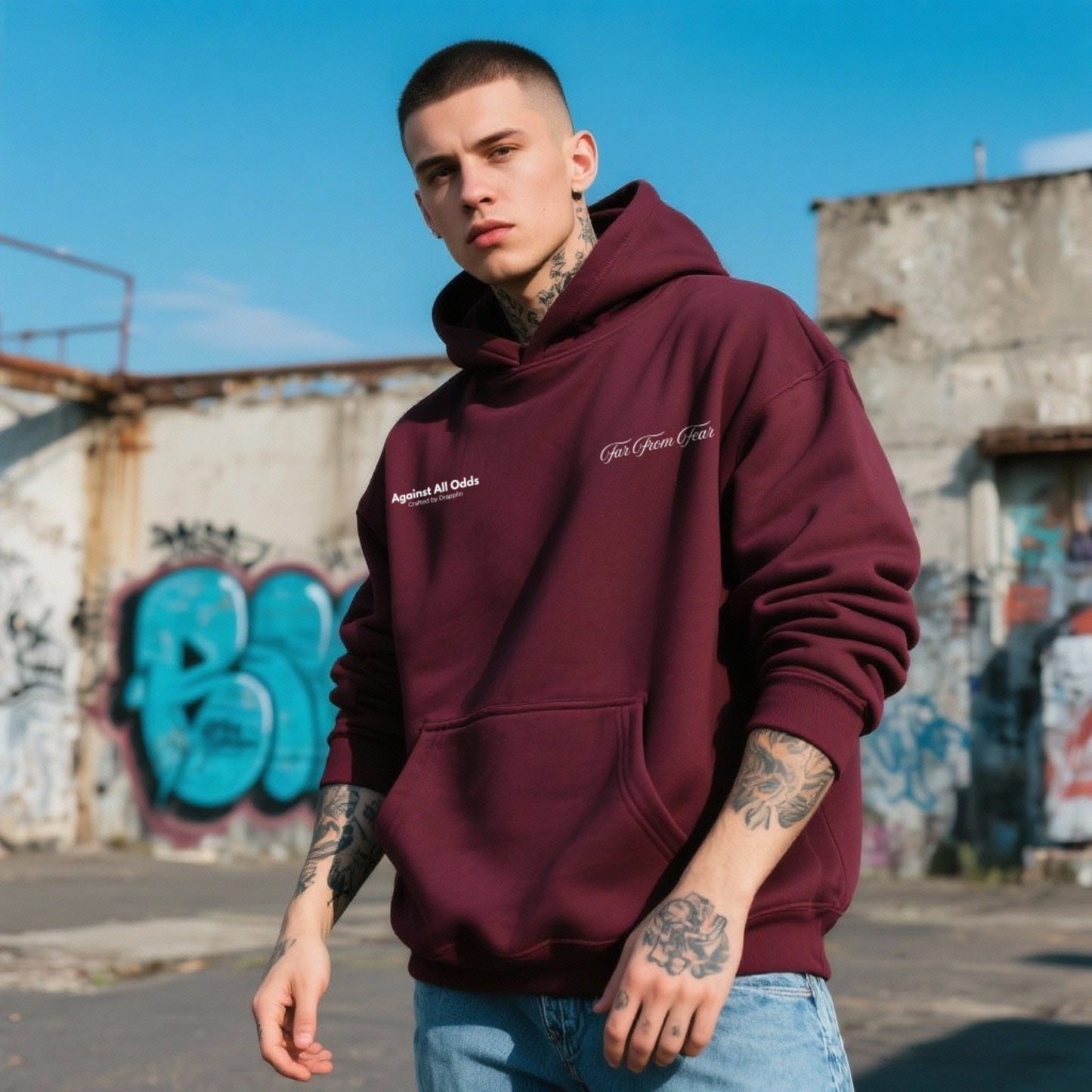 Fear Heavyweight Premium Oversized Printed Hoodie