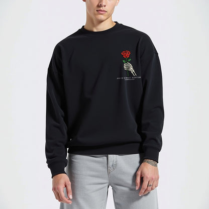 Amor Black Unisex Premium Regular Printed Sweatshirt