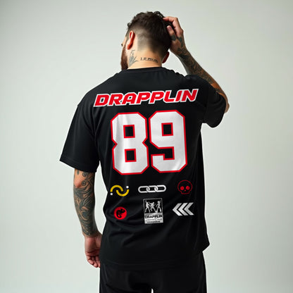 Drapplin Core Series: Heavyweight GSM Unisex Oversized Black Graphic T-shirt