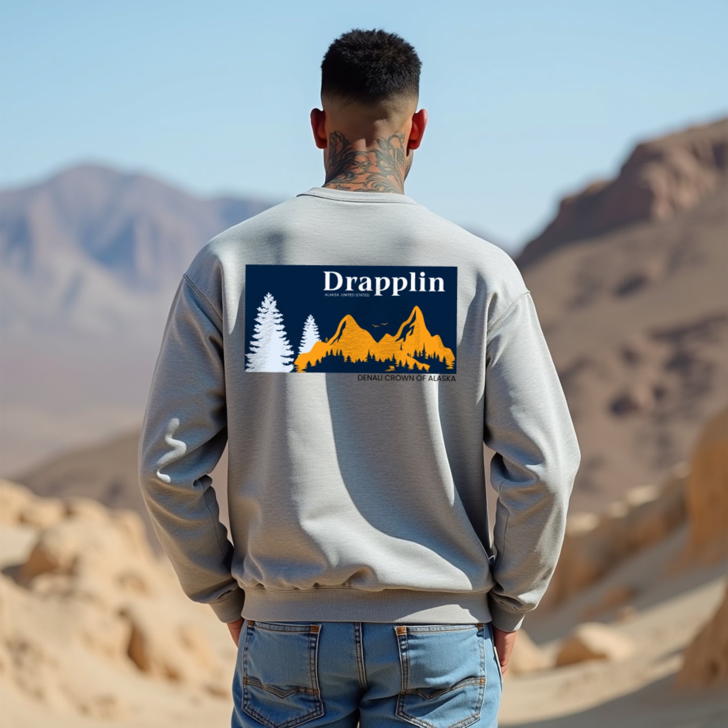 Denali Grey Unisex Regular Printed Sweatshirt