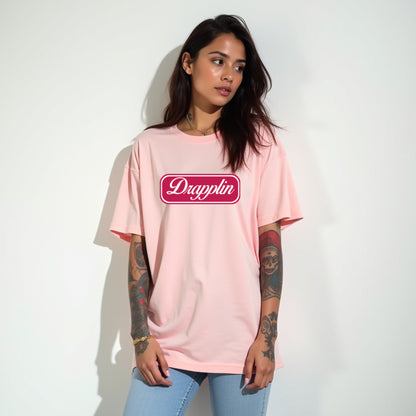 Drapplin Unisex Baby Pink Premium Oversized Printed T-shirt