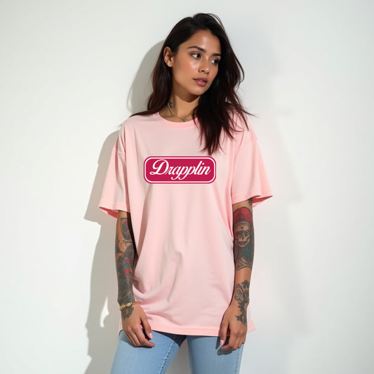 Drapplin Unisex Baby Pink Premium Oversized Printed T-shirt