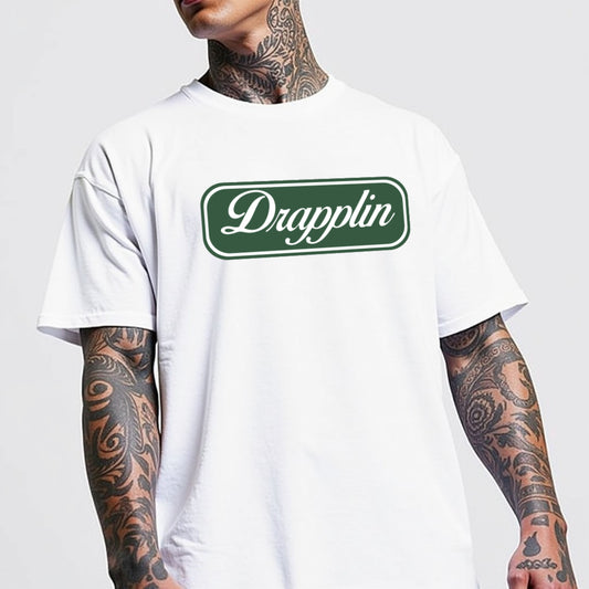 Drapplin Unisex White Premium Oversized Printed T-shirt