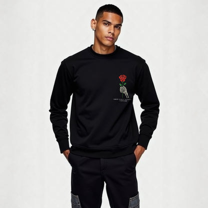 Amor Black Unisex Premium Regular Printed Sweatshirt