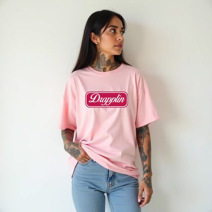 Drapplin Unisex Baby Pink Premium Oversized Printed T-shirt
