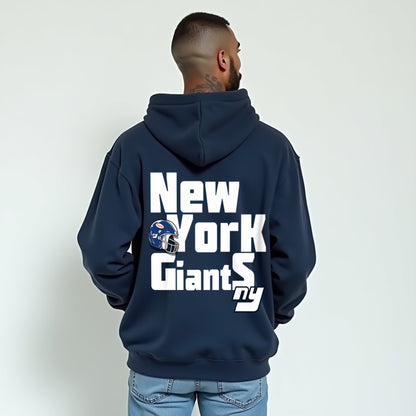 New York Premium Unisex Navy Blue Oversized Back Printed Hoodie