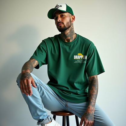 Adapt To Drapplin Bottle Green Premium Oversized Printed T-shirt