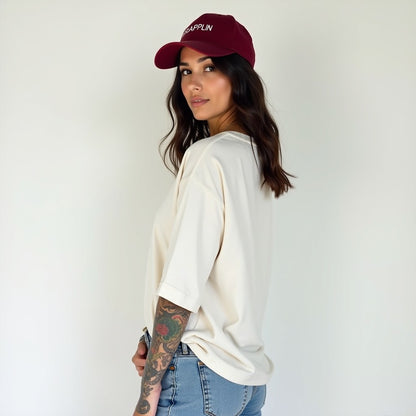 Los Angles Varsity Off White Oversized Printed T-shirt