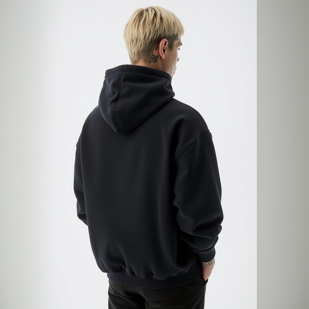 Motorsport Black Premium Oversized Printed Hoodie