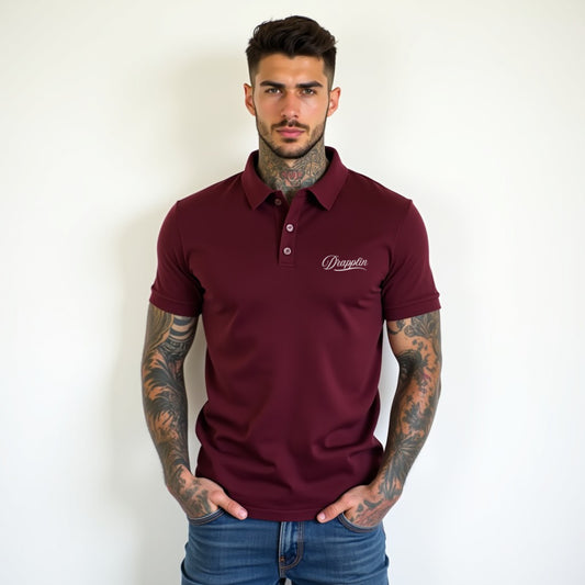Drapplin Maroon Premium Polo Collar T-shirt