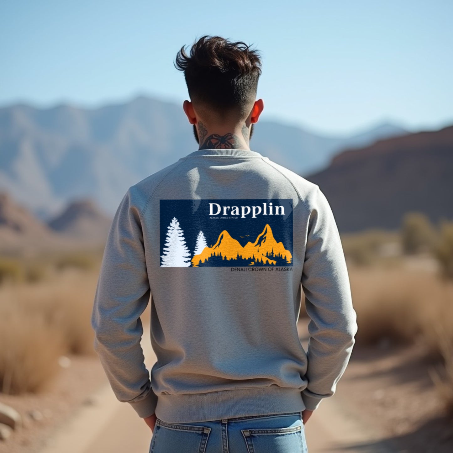 Denali Grey Unisex Regular Printed Sweatshirt