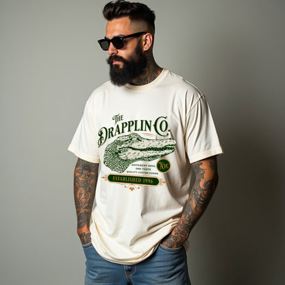 Crocodile Premium White Oversized Typography T-shirt