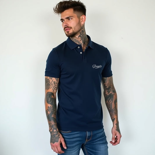 Drapplin Navy Blue Premium Polo Collar T-shirt