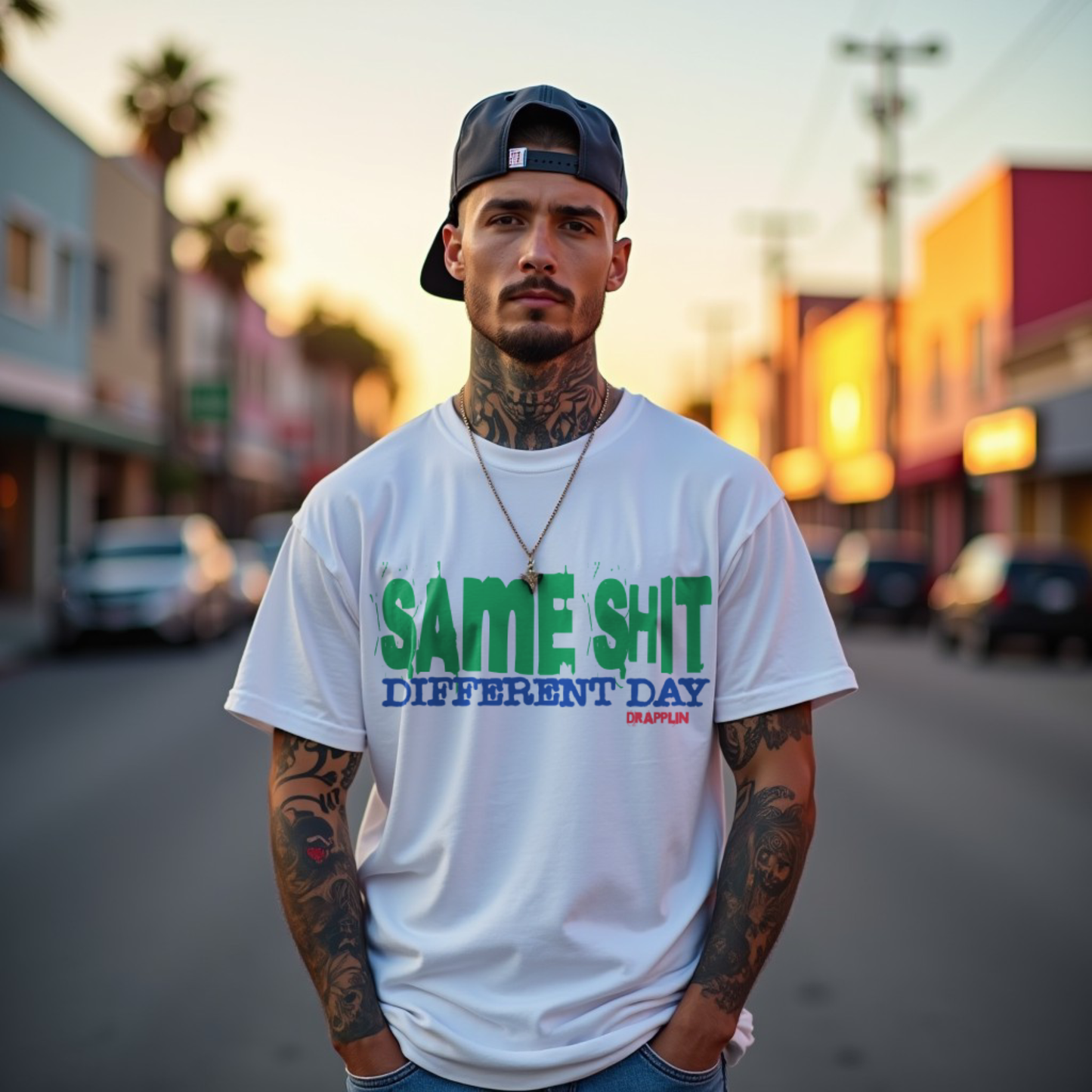 Different Premium White Oversized Typography Printed T-shirt