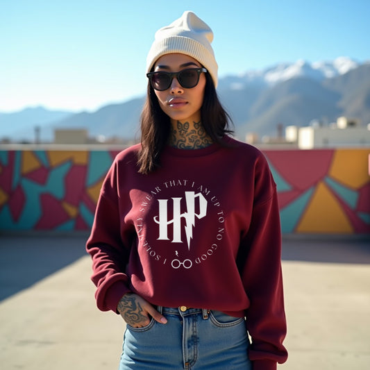 Harry Potter Maroon Woman Regular Typographic Printed Sweatshirt