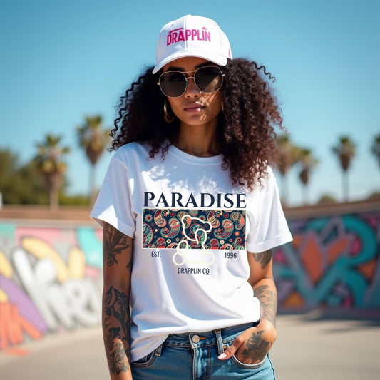 Paradise Woman White Relaxed Fit Printed T-shirt