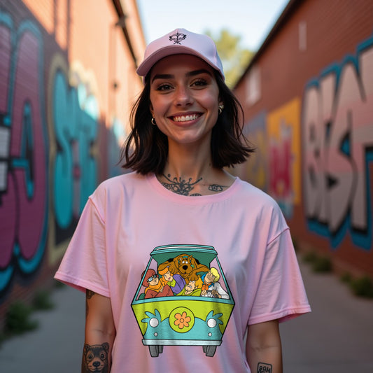 Scooby Doo Premium Unisex Light Pink Oversized Printed T-shirt