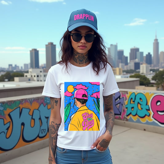 Slay Woman White Relaxed Fit Printed T-shirt