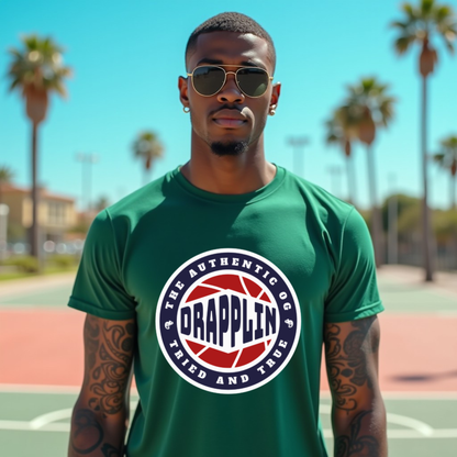 Drapplin Basketball Forest Green Crew Neck Graphic Printed T-shirt