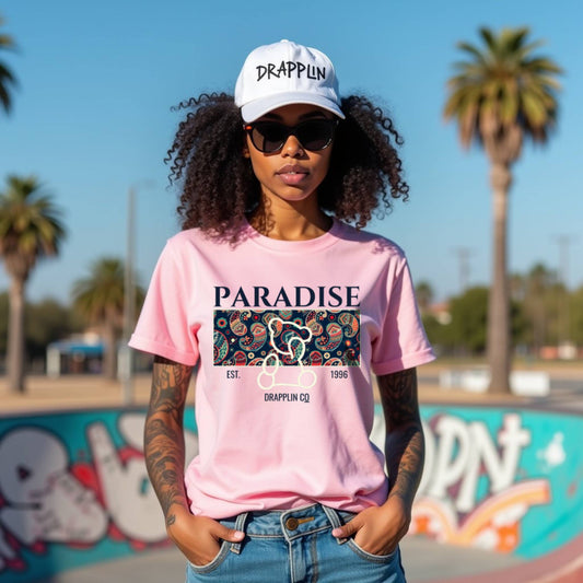 Paradise Woman Light Baby Pink Relaxed Fit Printed T-shirt