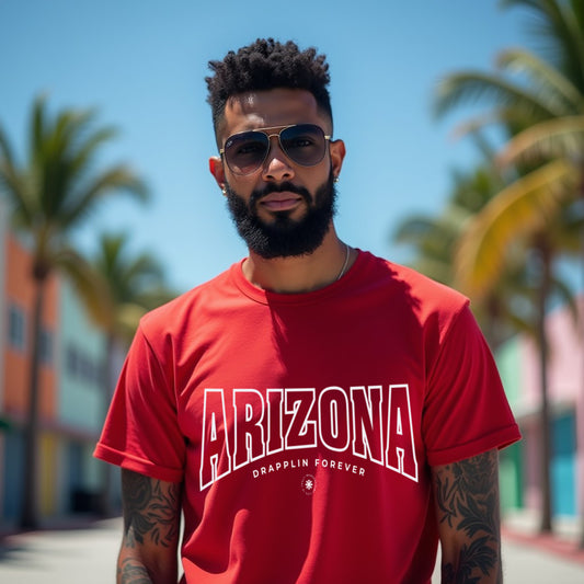Arizona Red Crew Neck Graphic Printed T-shirt