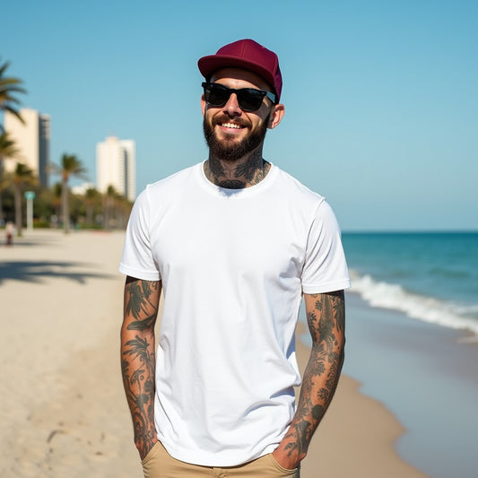 Premium White Regular Crew Neck Solid Plain T-shirt