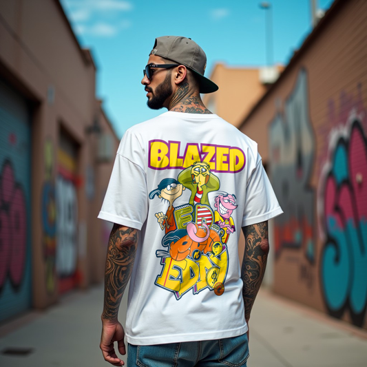 Blazed Premium White Oversized Typography Back Printed T-shirt