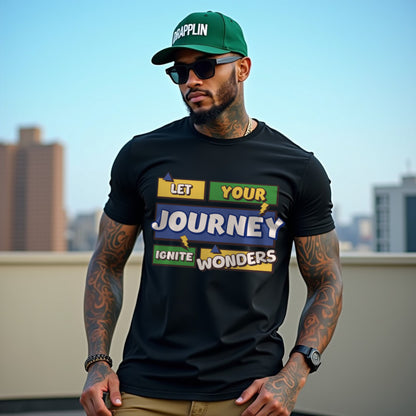 Ignite Black Crew Neck Graphic Printed T-shirt