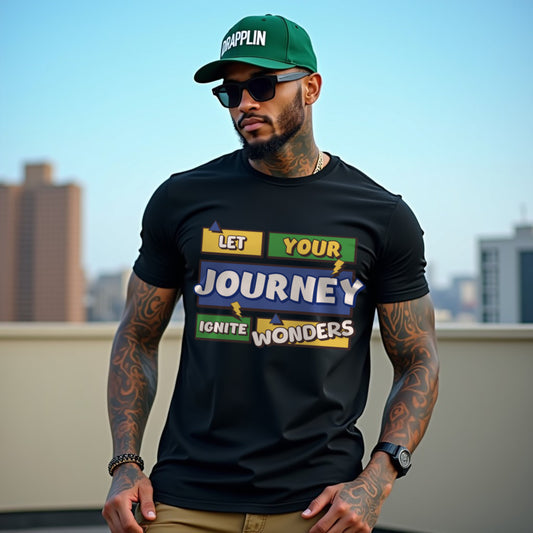 Ignite Black Crew Neck Graphic Printed T-shirt