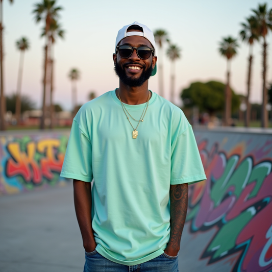 Premium Mint Oversized Solid Plain T-shirt