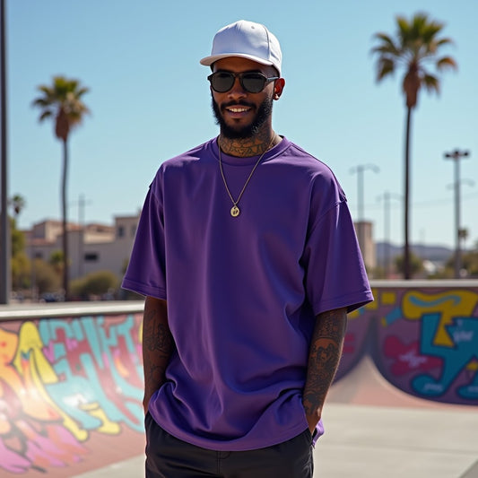 Premium Purple Oversized Solid Plain T-shirt