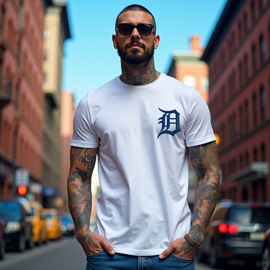 Drapplin Originals Typographic White Crew Neck Printed T-shirt