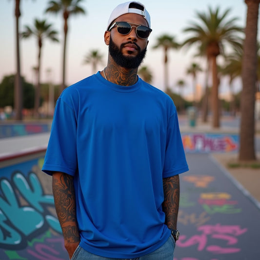 Premium Royal Blue Oversized Solid Plain T-shirt