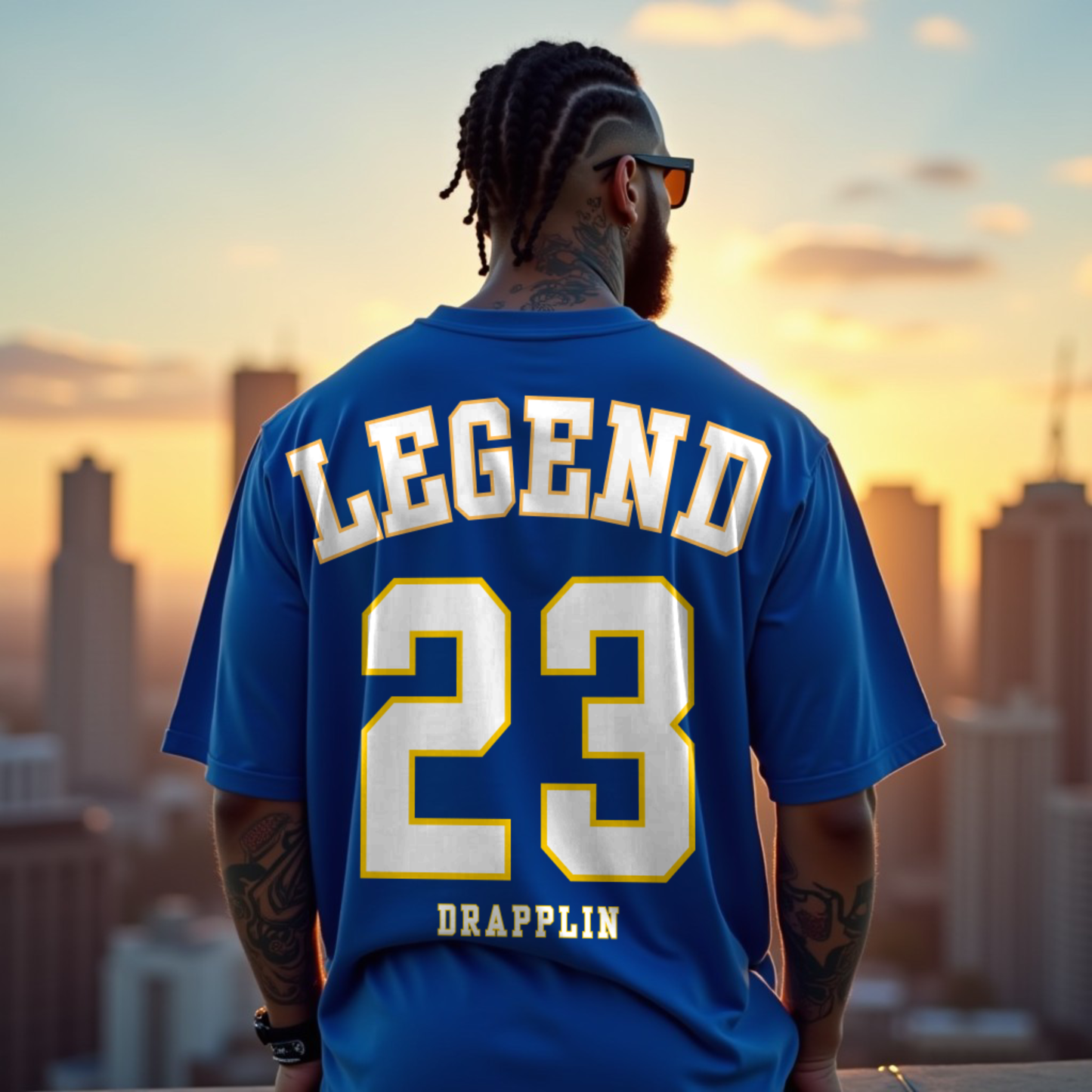 Legend Premium Royal Blue Oversized Typography Back Printed T-shirt
