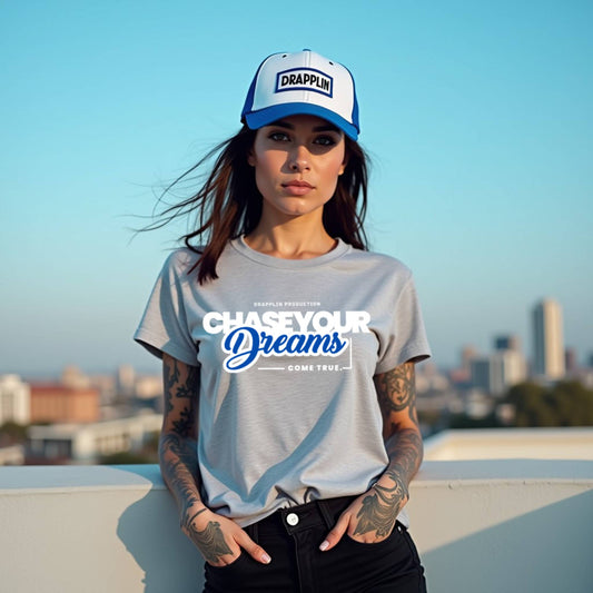 Chase Grey Mélange Woman Relaxed Fit Printed T-shirt
