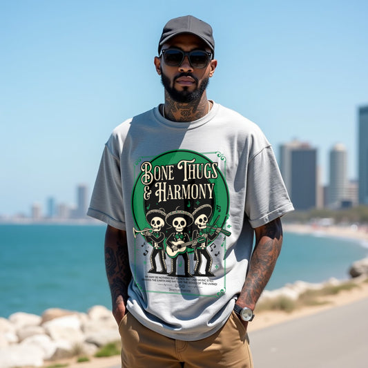 Thugs Premium Black Oversized Printed T-shirt