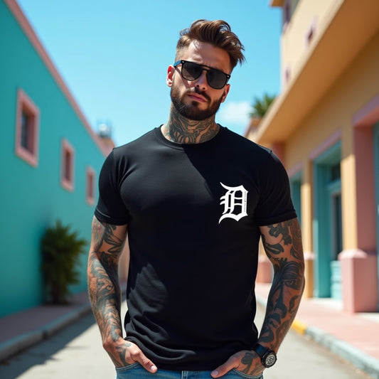 Drapplin Originals Typographic Black Crew Neck Printed T-shirt