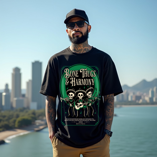 Thugs Premium Black Oversized Printed T-shirt