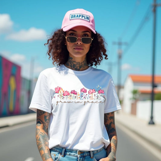 Grow In Grace White Woman Regular Fit Printed T-shirt
