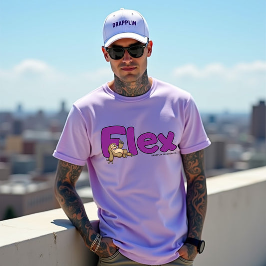 Flex Lavender Crew Neck Graphic Printed T-shirt