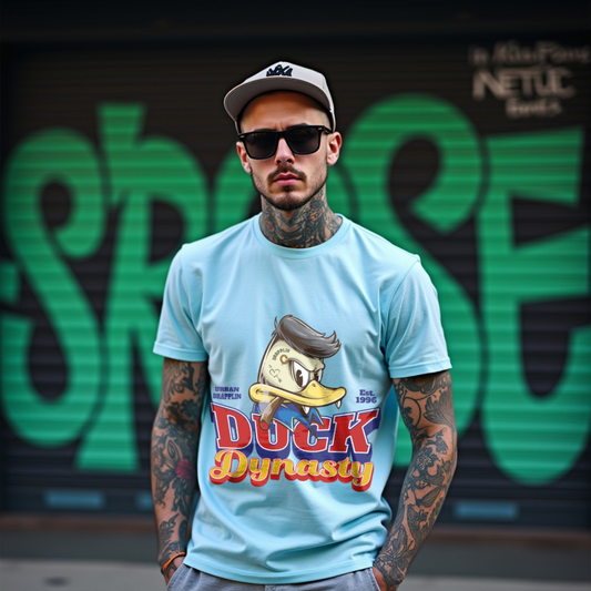 Duck Dynasty Baby Blue Crew Neck Graphic Printed T-shirt
