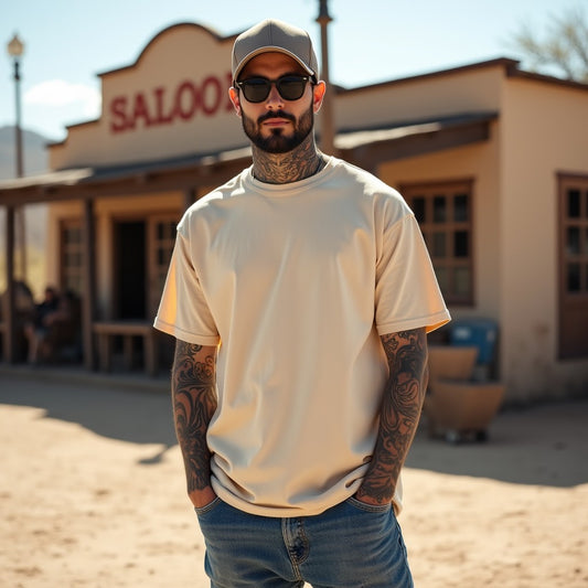 Premium Beige Oversized Solid Plain T-shirt
