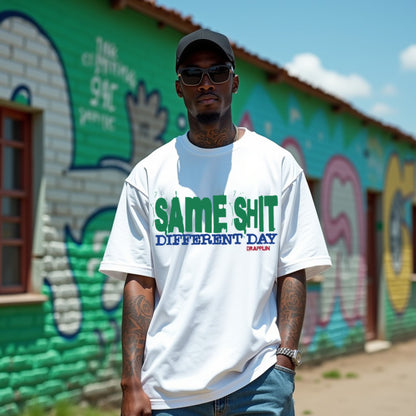 Different Premium White Oversized Typography Printed T-shirt