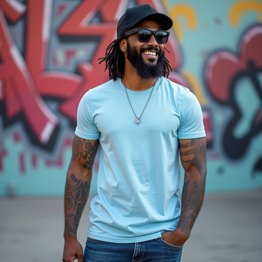 Premium Baby Blue Regular Crew Neck Solid Plain T-shirt