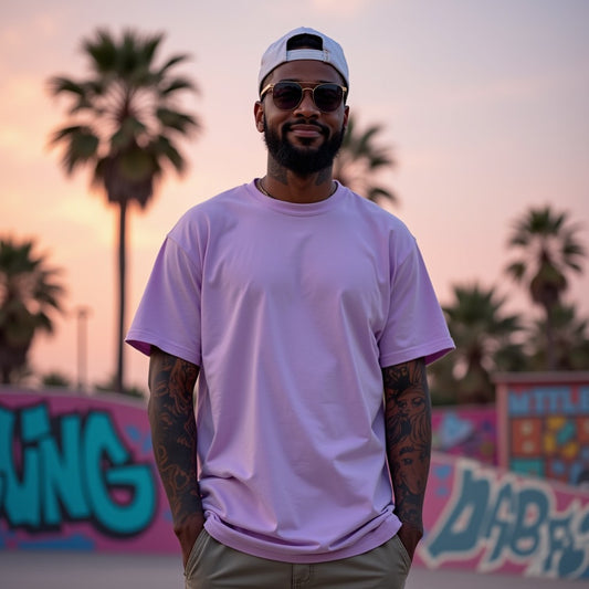 Premium Lavender Oversized Solid Plain T-shirt