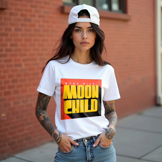 Moonchild Woman White Relaxed Fit Printed T-shirt