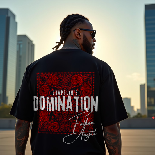 Domination Premium Black Oversized Typography Back Printed T-shirt