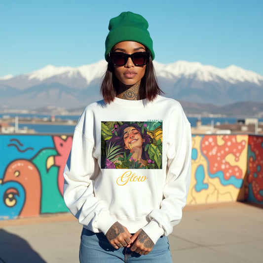 Glow White Woman Regular Typographic Printed Sweatshirt
