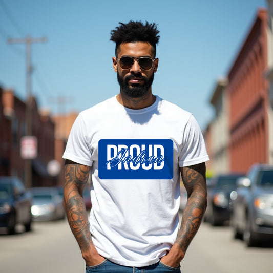 Proud Indian White Crew Neck Graphic Printed T-shirt